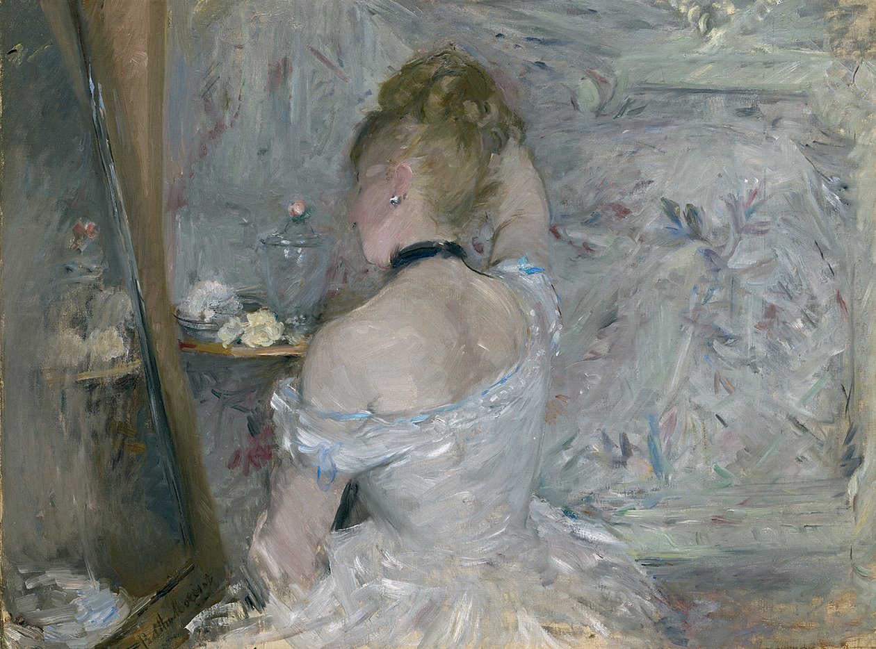 Žena na toaletě, 1875-1880 od Berthe Morisot