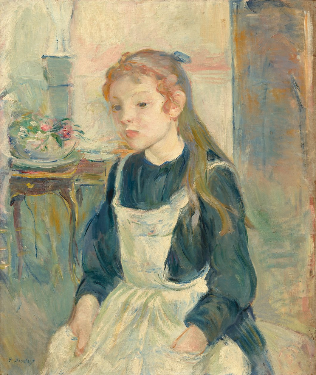 Mladá dívka se zástěrou od Berthe Morisot