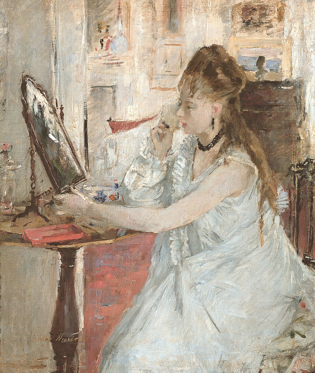 Mladá žena pudrování její obličej od Berthe Morisot