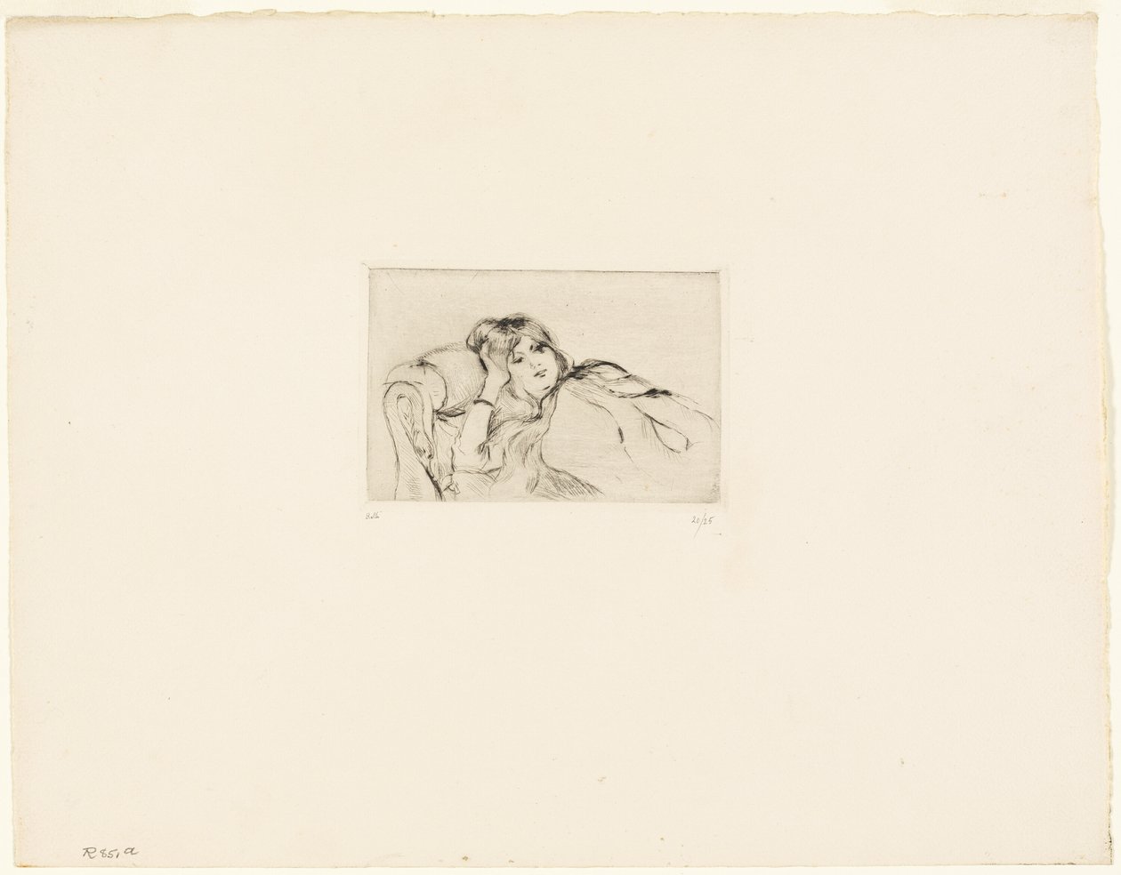Mladá žena na odpočinku od Berthe Morisot