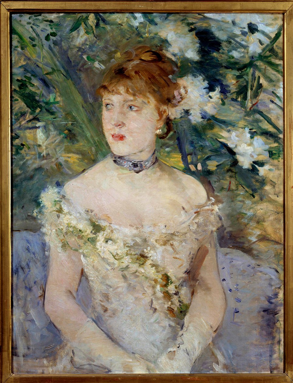 Mladá žena v míčovém záchodovém obraze od Berthe Morisot od Berthe Morisot
