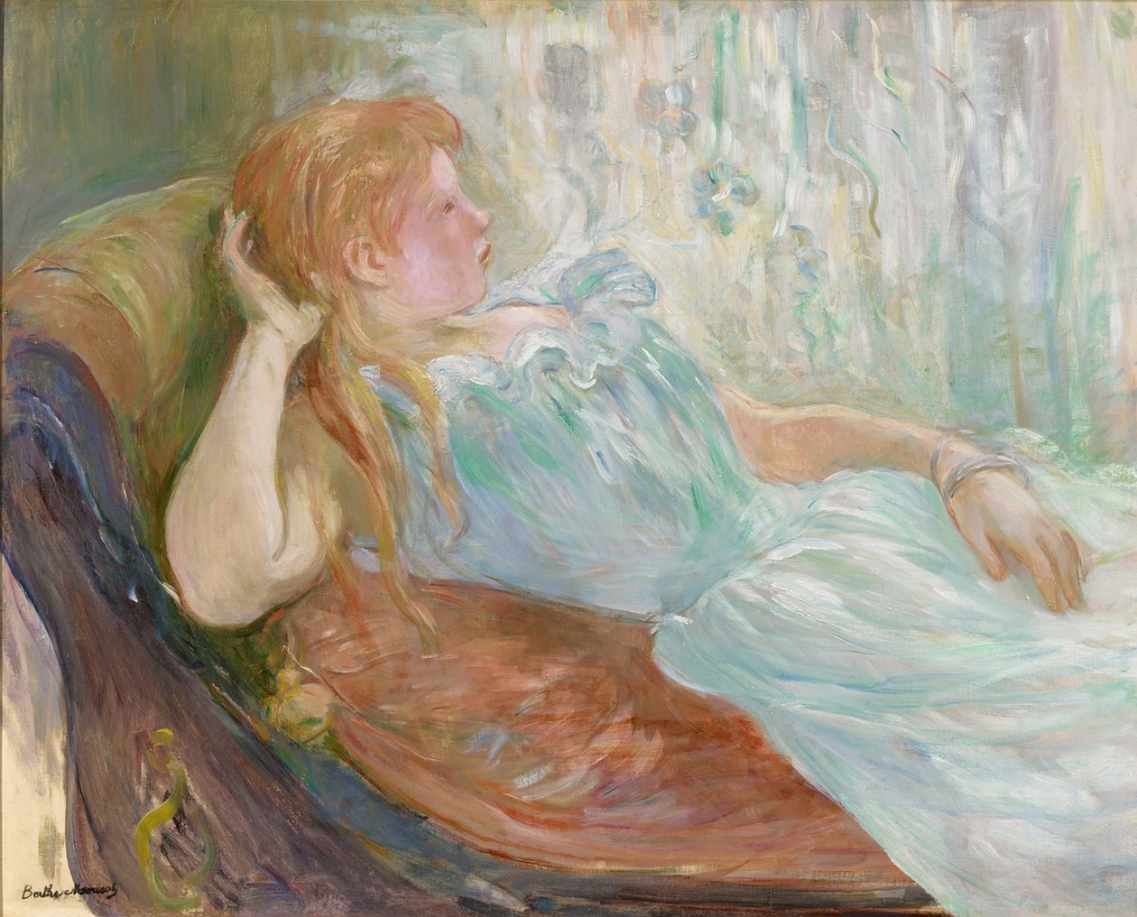Mladá žena na pohovce od Berthe Morisot
