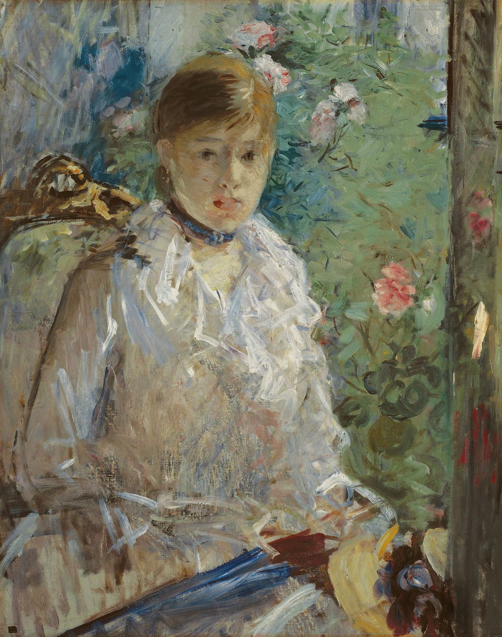 Mladá žena sedící před oknem, zvaná Summer, 1879 od Berthe Morisot