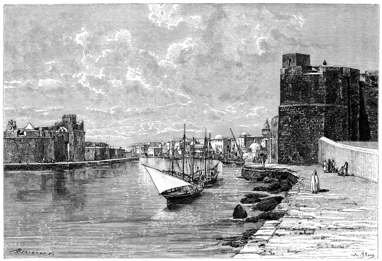Bizerta, při pohledu z Kasbah, c1890 od Auguste Bertrand