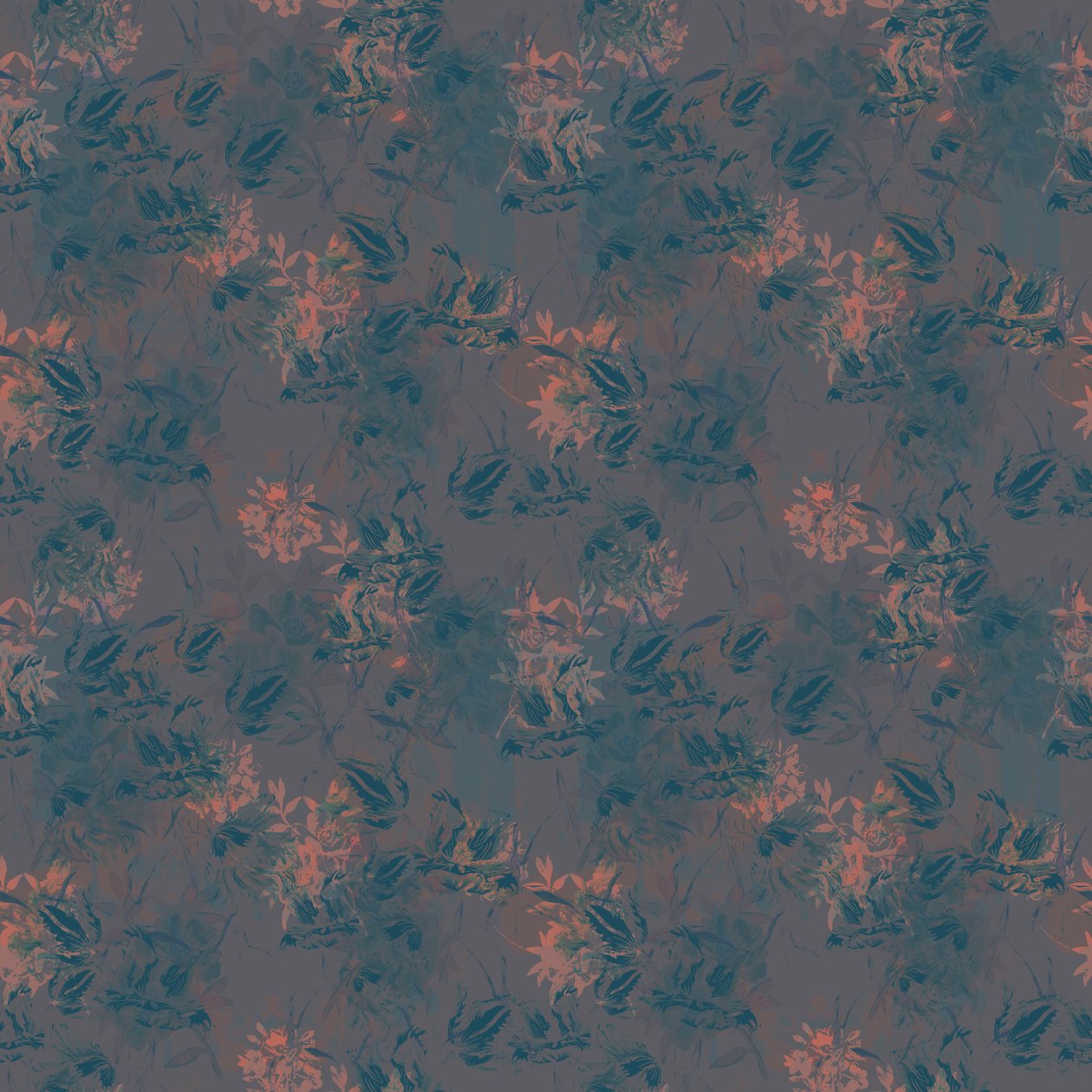 Sunset Flora, 2015 (ilustrační opakující se vzor) od Beth Travers
