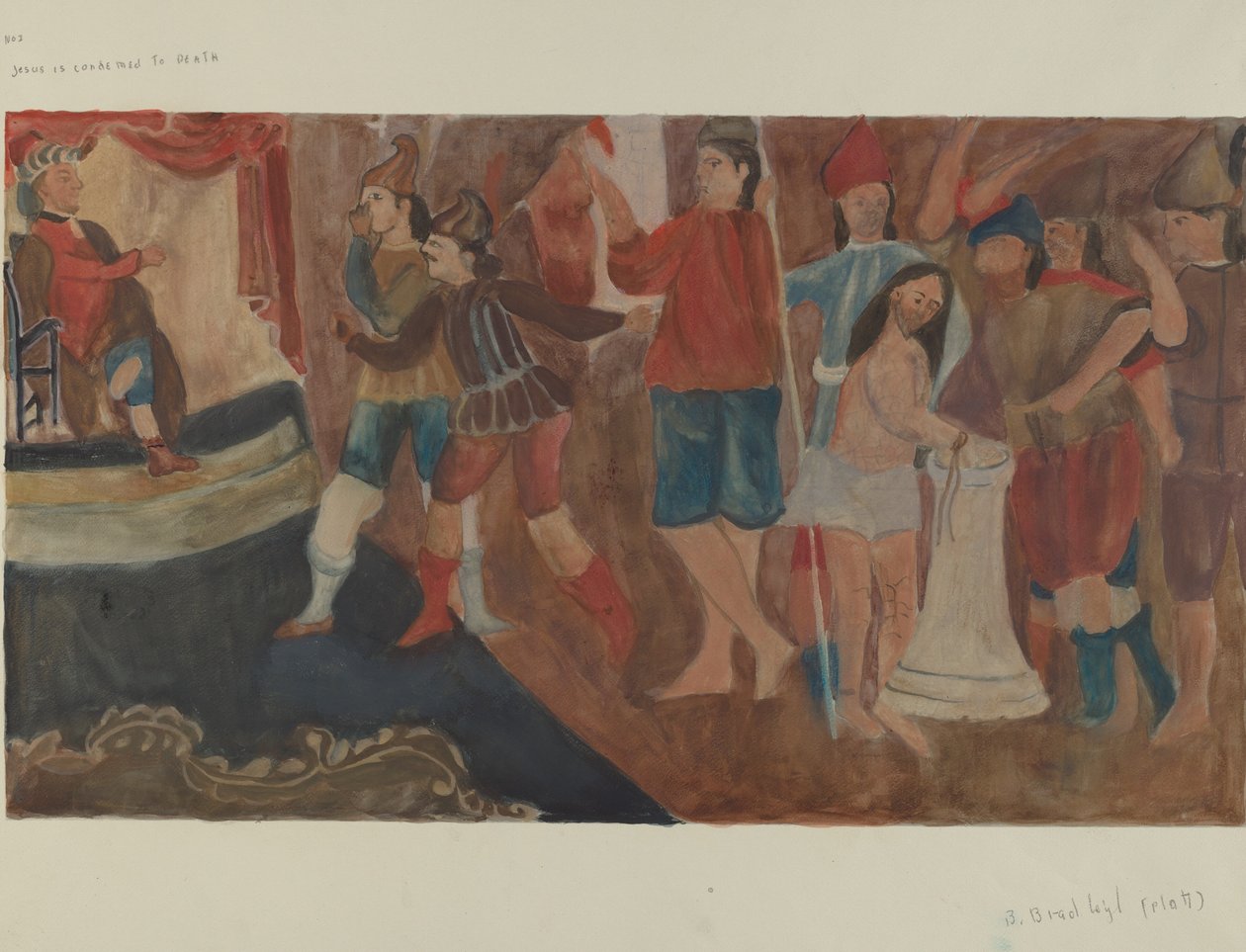 Křížová cesta č. 1: Ježíš je odsouzen k smrti, c. 1936. od Beulah Bradleigh