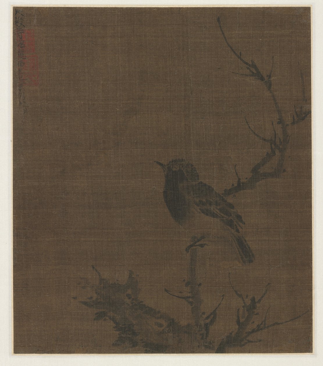 Spící pták na větvi Prunus, 1400s. od Bian Wenjin