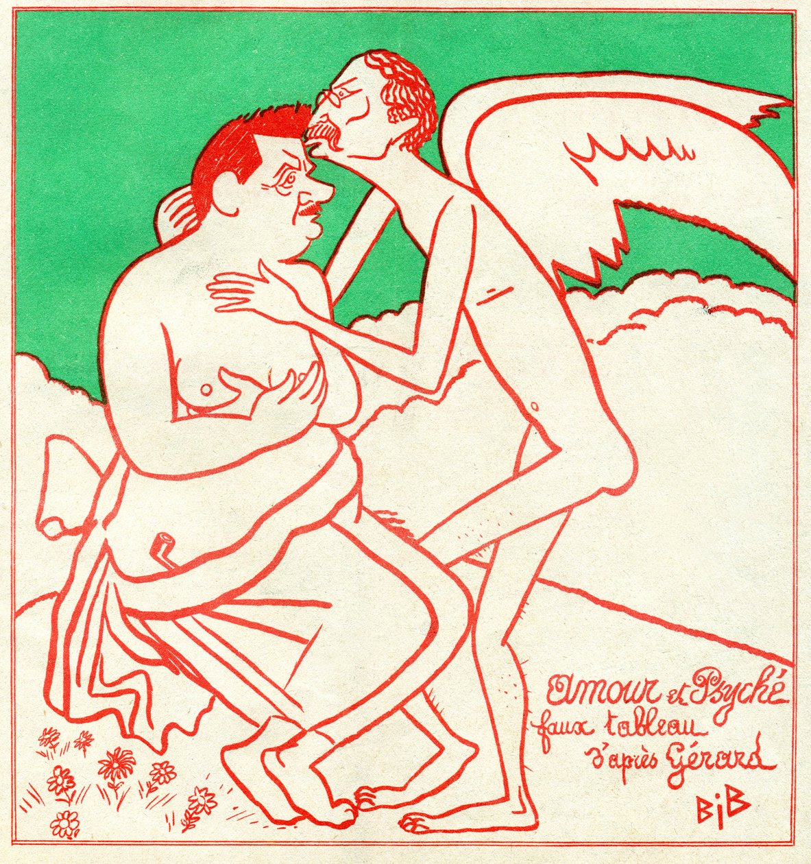 Edouard Herriot a Leon Blum ve filmu Le Charivari od Bib (1856 1946)