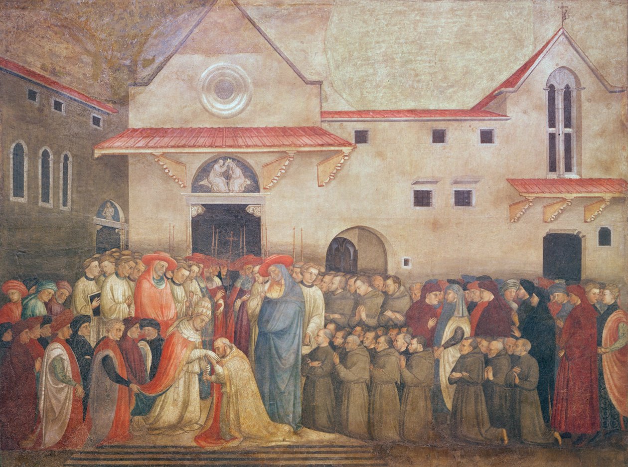 Vysvěcení Nového kostela sv. Egídia papežem Martinem V., září 1420, 30. léta 14. století od Bicci di Lorenzo