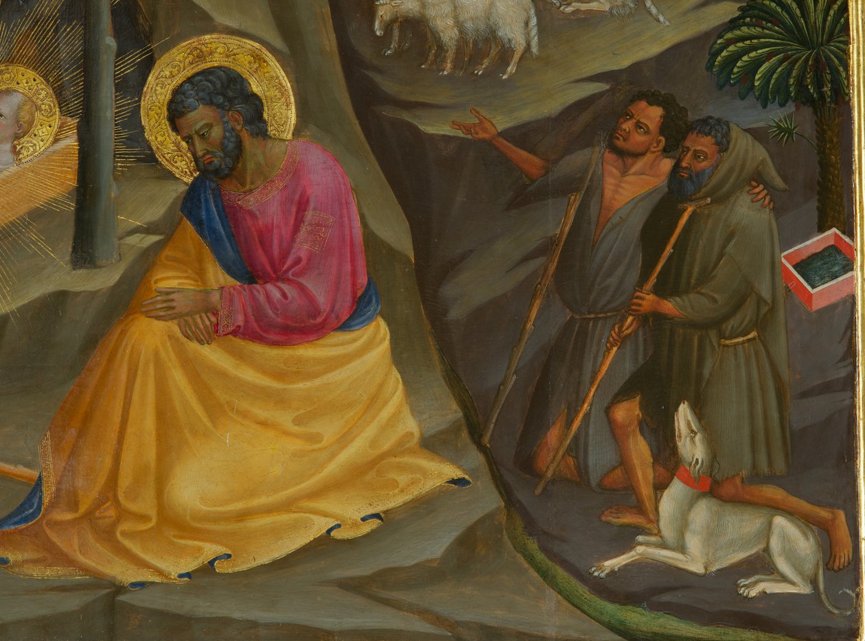 Detail z Narození Páně (tempera na dřevě) od Bicci di Lorenzo