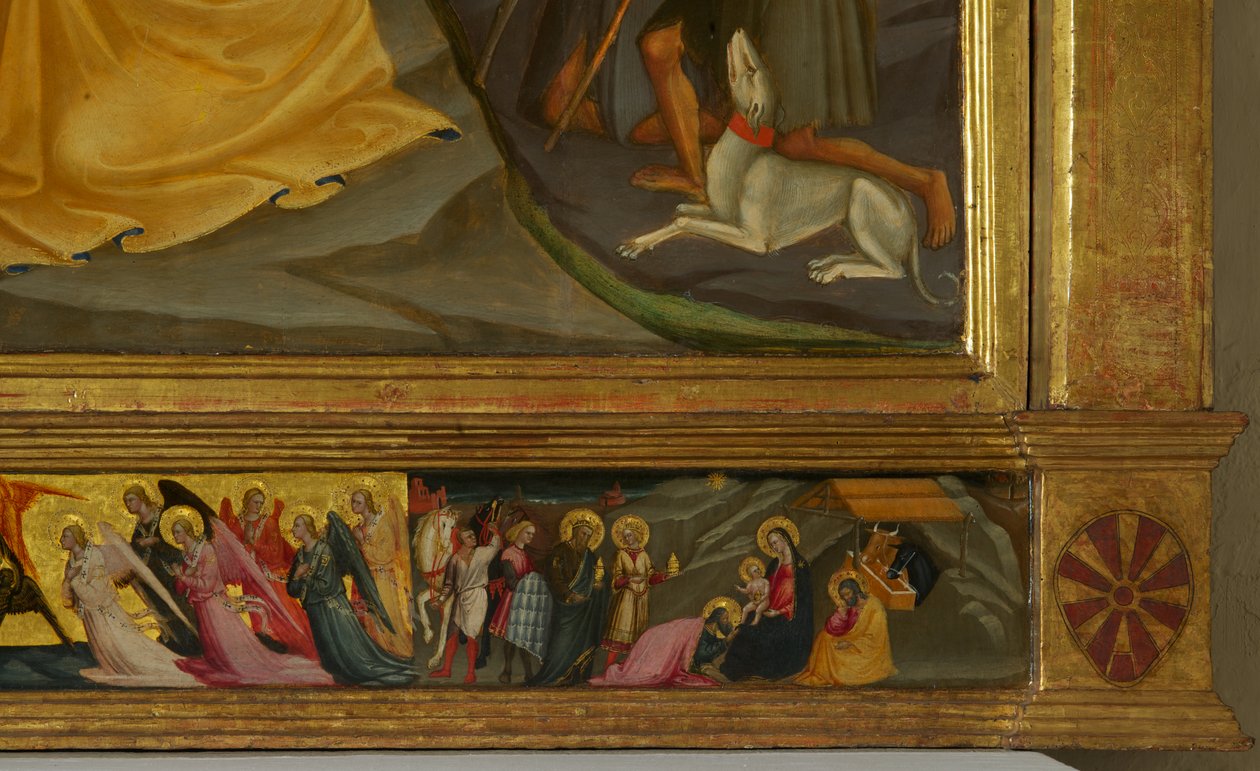 Detail z Narození Páně (tempera na dřevě) od Bicci di Lorenzo