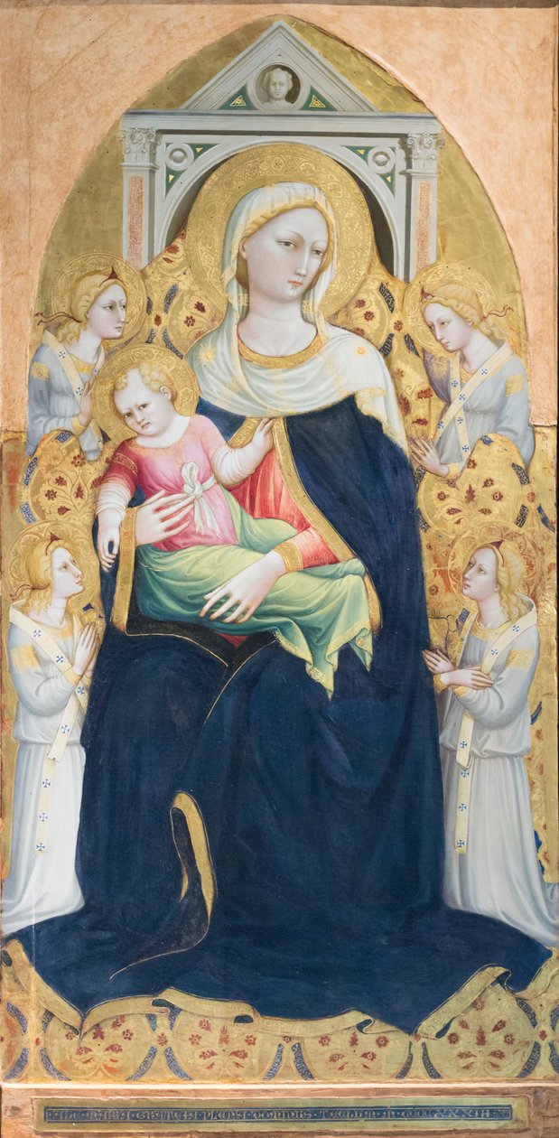 Madona s dítětem a čtyřmi anděly, asi 1433 (tempera a plátkové zlato na desce) od Bicci di Lorenzo