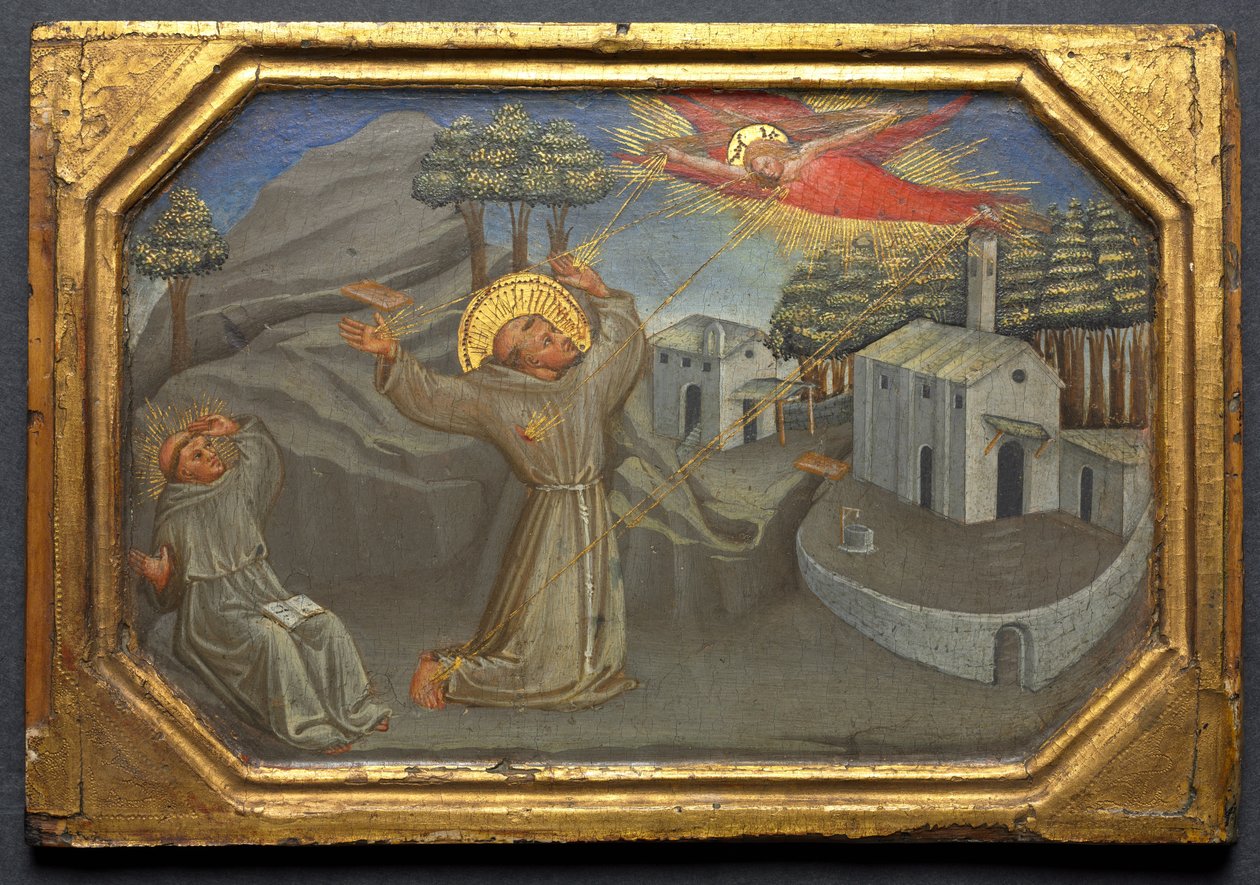 Sv. František z Assisi přijímající stigmata, c. 1430 (tempera a zlato na dřevě) od Bicci di Lorenzo