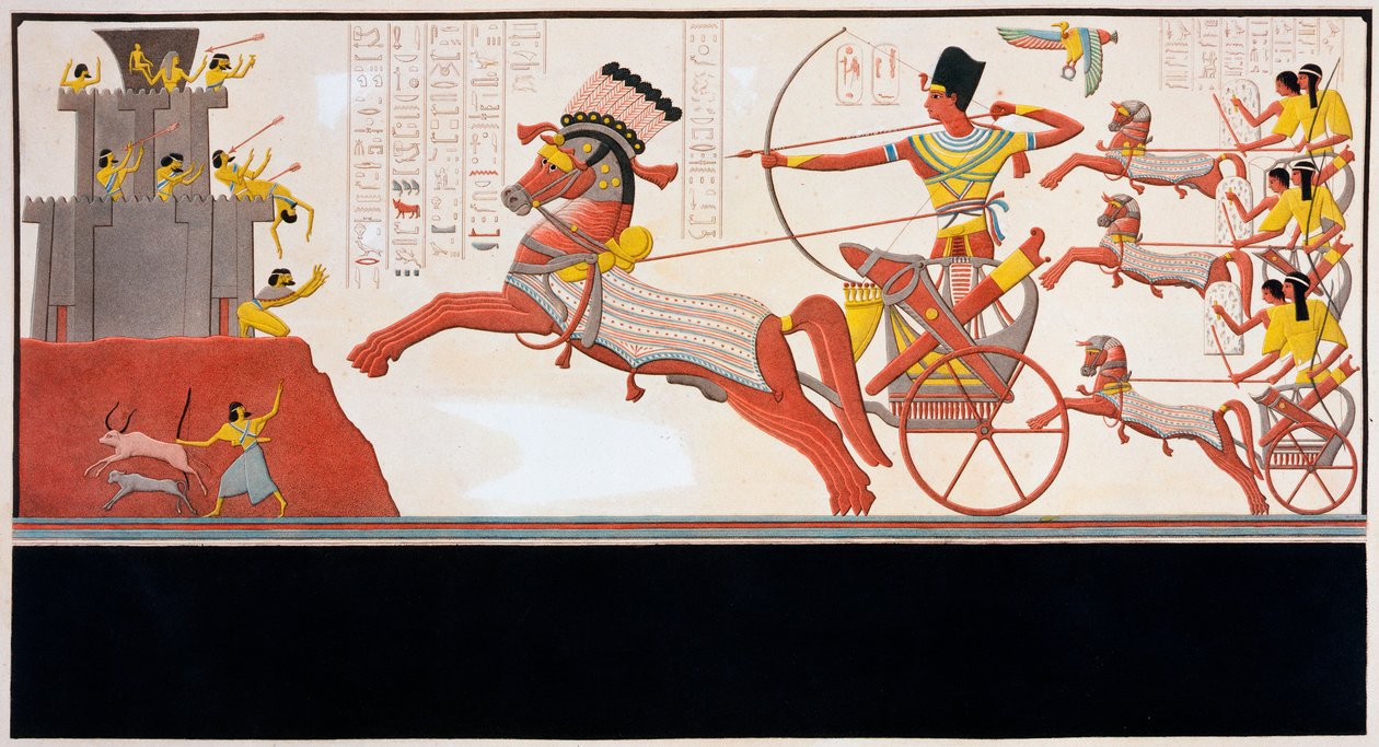 Rameses II v bitvě u Kadeše, 1275 př. n. l. 19. století od Bigant and Allais