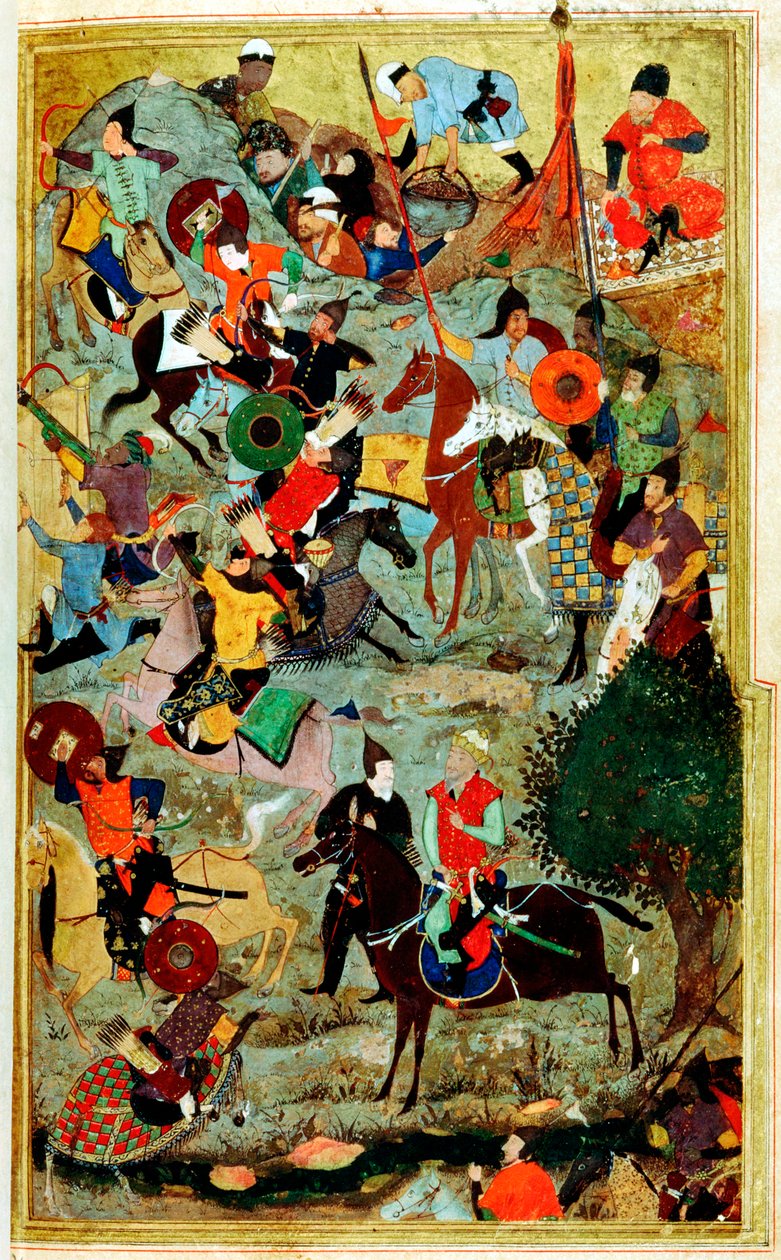 Timur útočící na rytíře svatého Jana ve Smyrně, 1402 1467 od Bihzad
