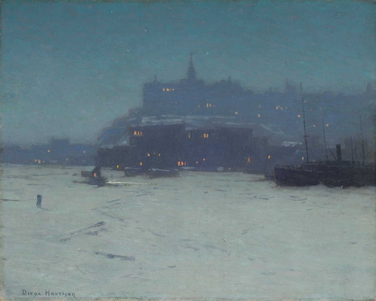 Quebec z přístavu, kolem roku 1910 od Lowell Birge Harrison