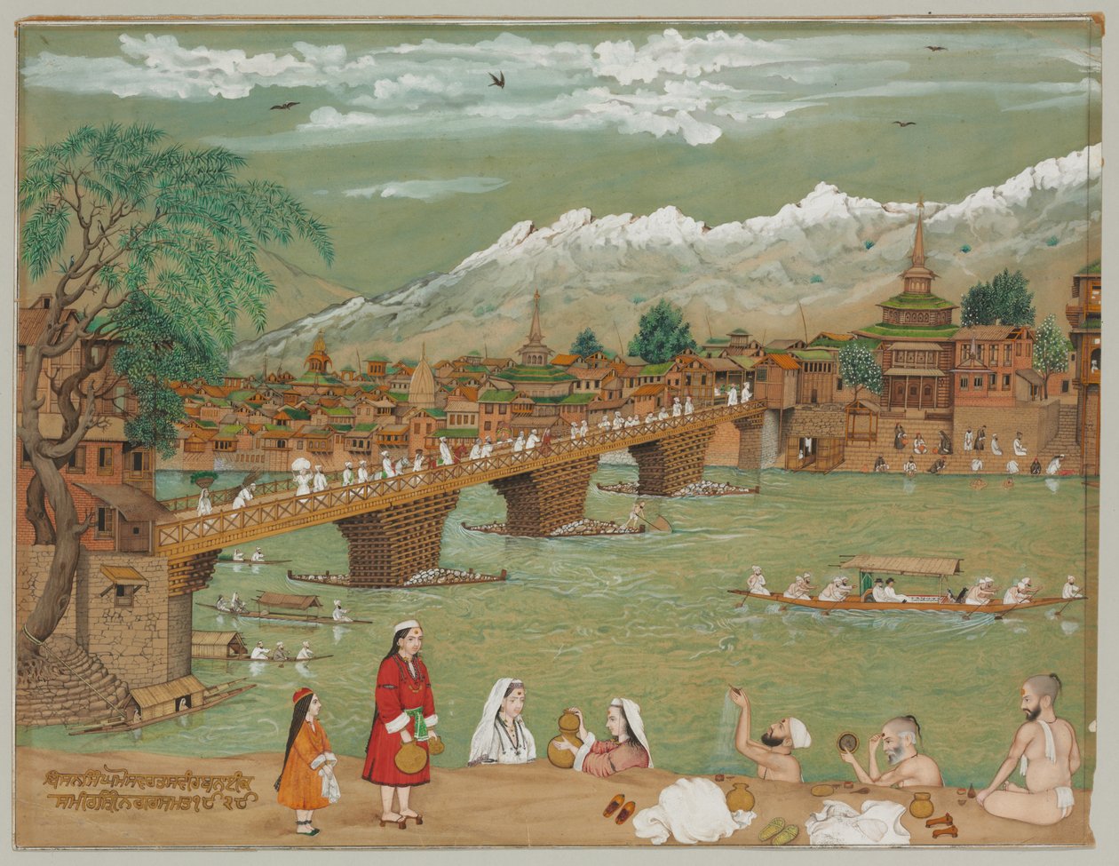 Pohled na Srinagar, 1872 od Bishan Singh