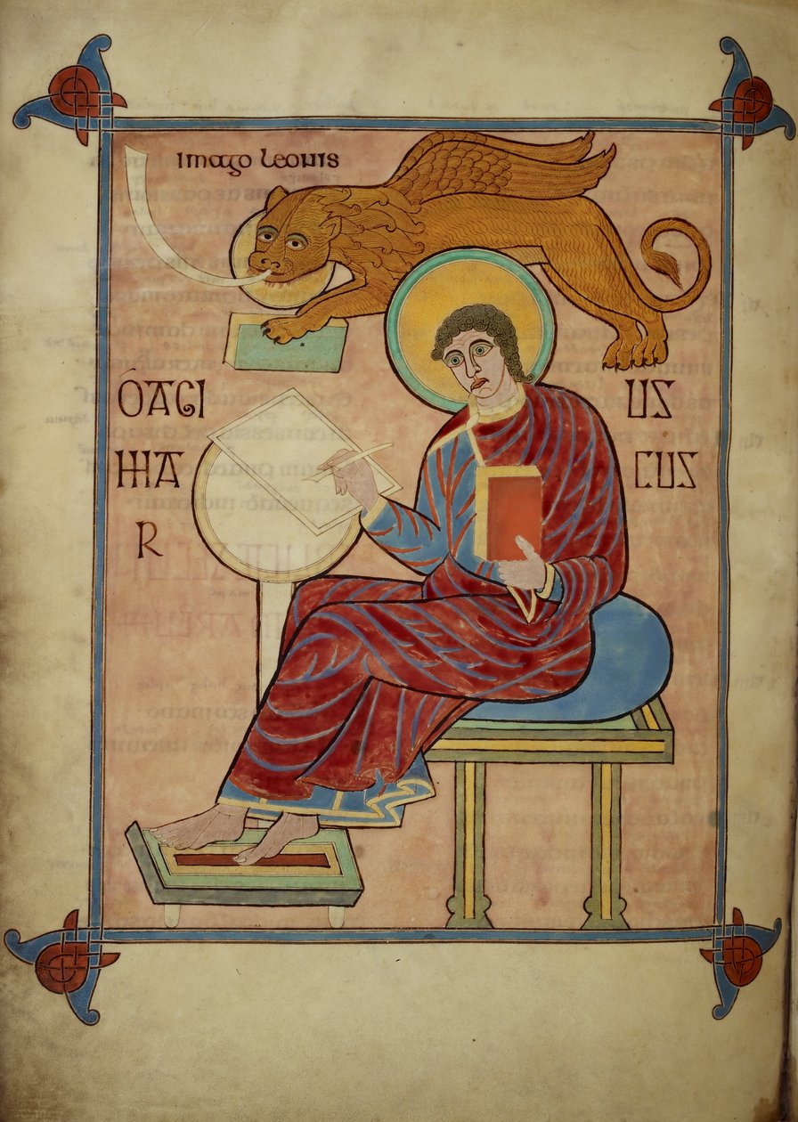Svatý Marek, z Lindisfarnských evangelií, 710-21 (vellum) od Bishop of Lindisfarne Eadfrith