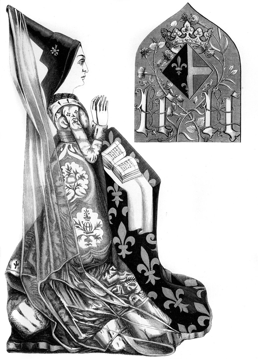 Charlotte Savojská 1441-1483, královna choť Ludvíka XI. Francouzského, 15. století 1849. od Bisson and Cottard