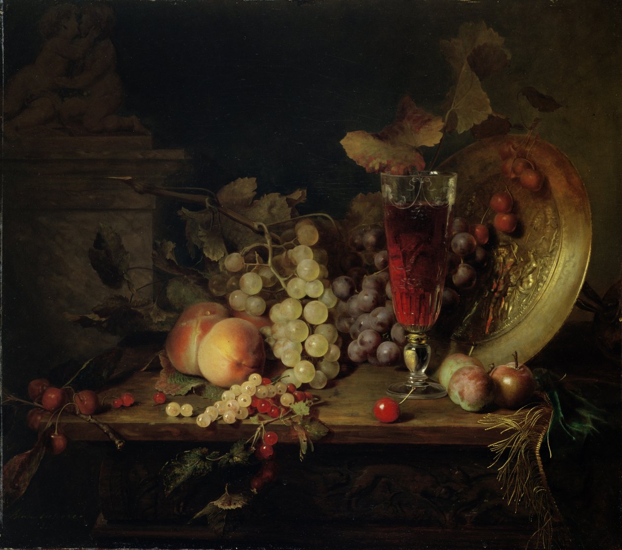 Zátiší s ovocem, Sklenka vína, 1863 od Blaise Alexandre Desgoffe