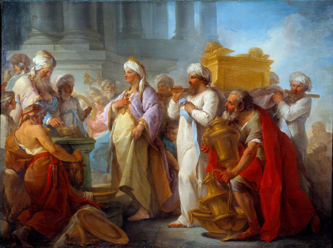 Šalamoun před archou Aliance Obraz Blaise Nicolase Le Sueur (1716-1783) 1747 Ne. 0,96x1,27 m Caen, Musee des Beaux Arts od Blaise Nicolas Le Sueur