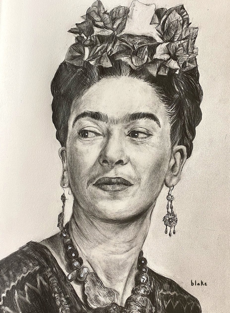 Frida Kahlo, cca 2021 (Tužka na papíře) od Blake Munch