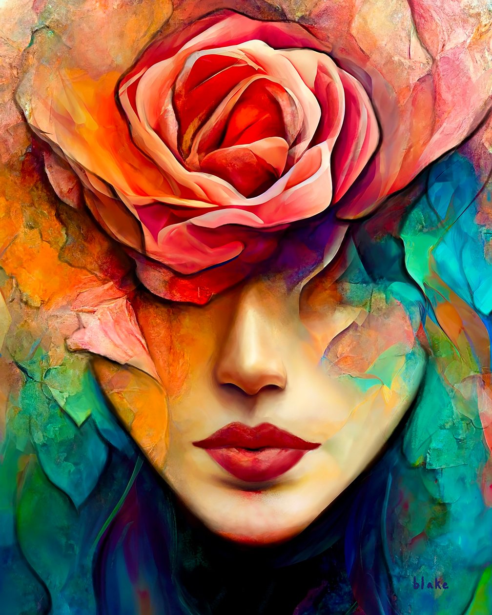 Kiss From A Rose, cca 2022 (digitální umění) od Blake Munch