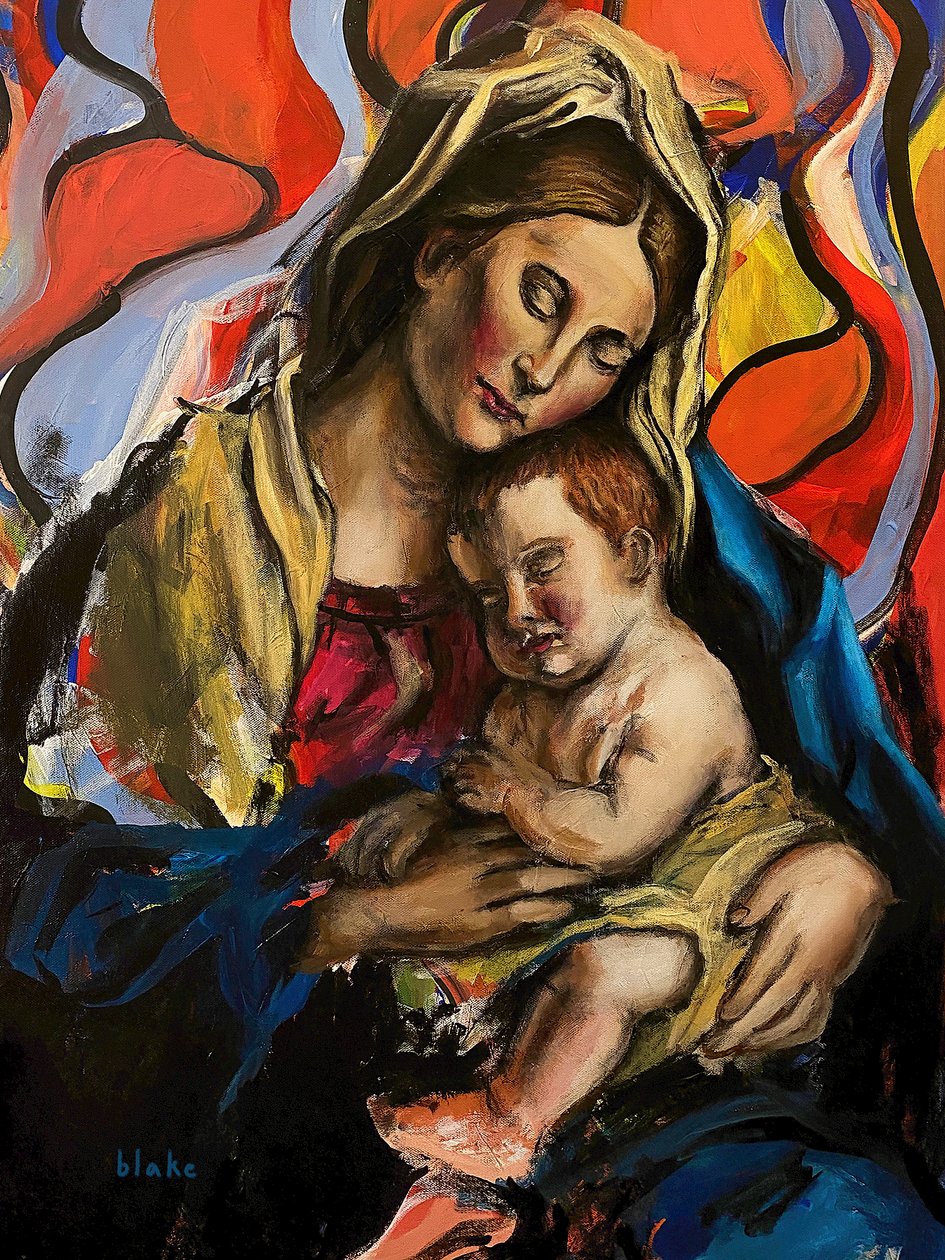 Madonna And Child, cca 2020 (Akryl na plátně) od Blake Munch