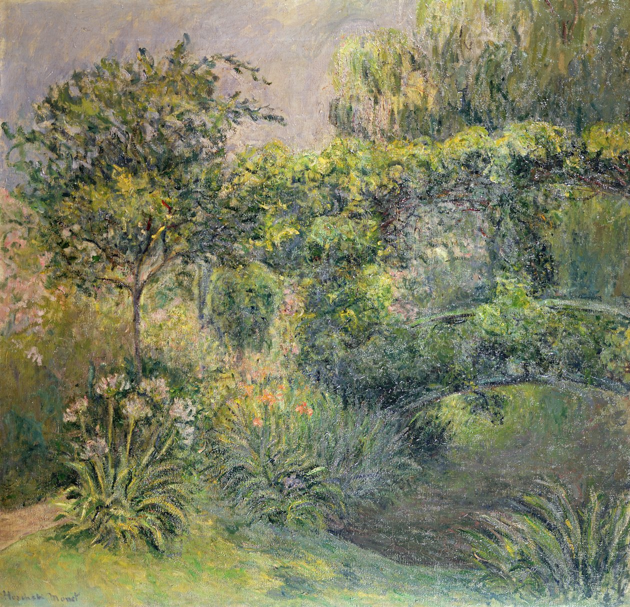 Most v Giverny Gardens od Blanche Hoschede Monet