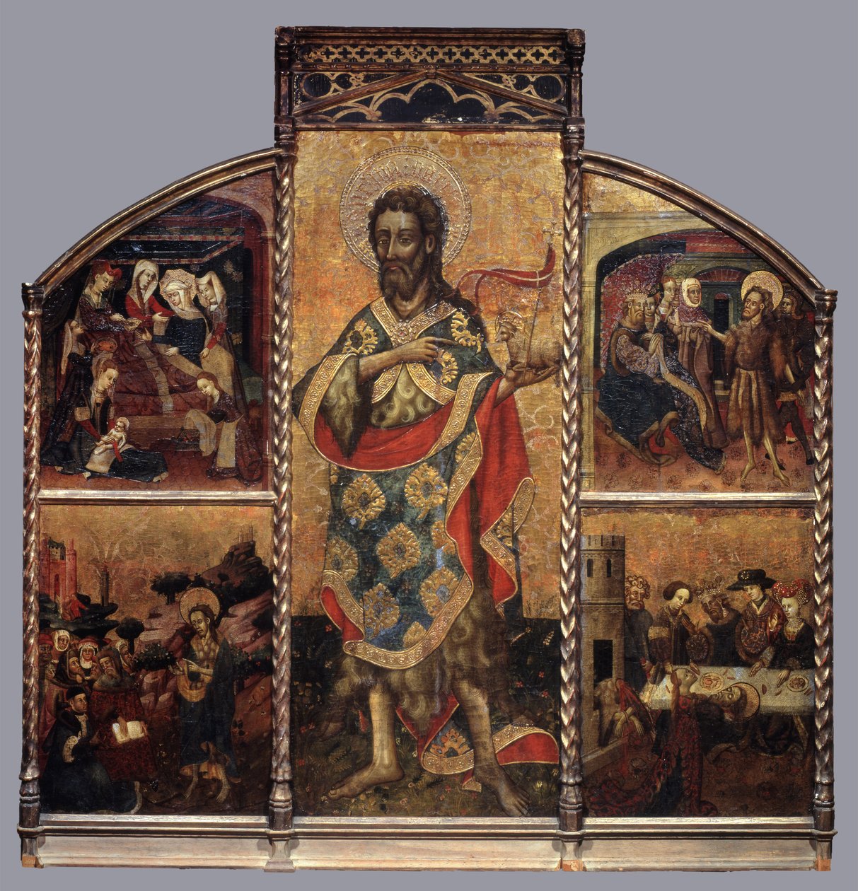 Oltářní obraz svatého Jana Křtitele, kolem 1440 (tempera na panelu) od Blasco de Granen