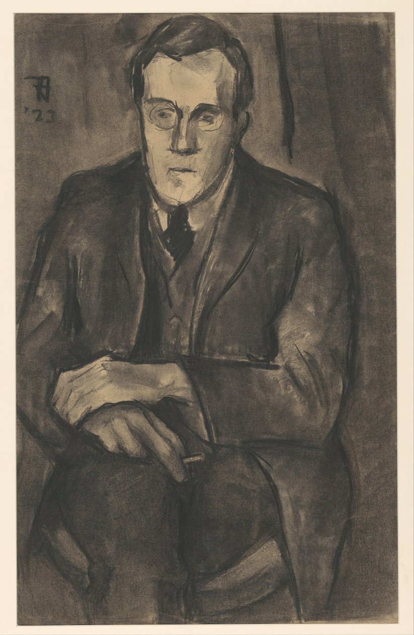 Portrét J.W. Sekera, sedící s rukama na kolenou od Bob Hanf (signed by artist)