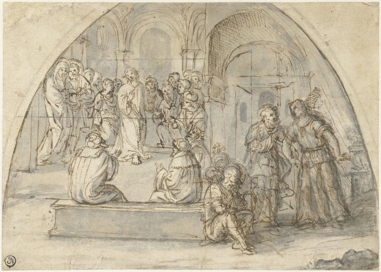 Dvanáctiletý Kristus v chrámu a vysvobození Petra od Boccaccio Boccaccino (attributed to)