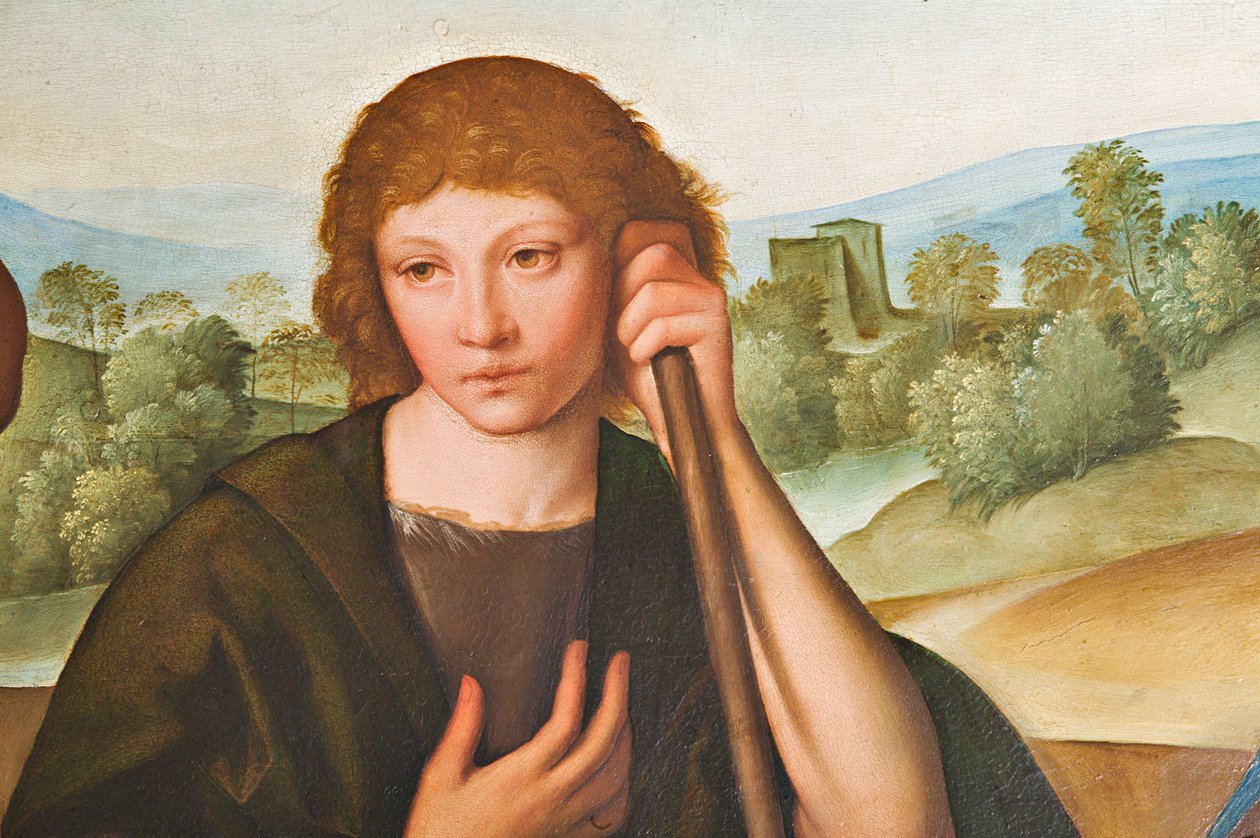 Klanění pastýřů Madona s Jezulátkem a dvěma pastýři, detail 2384594 od Boccaccio Boccaccino