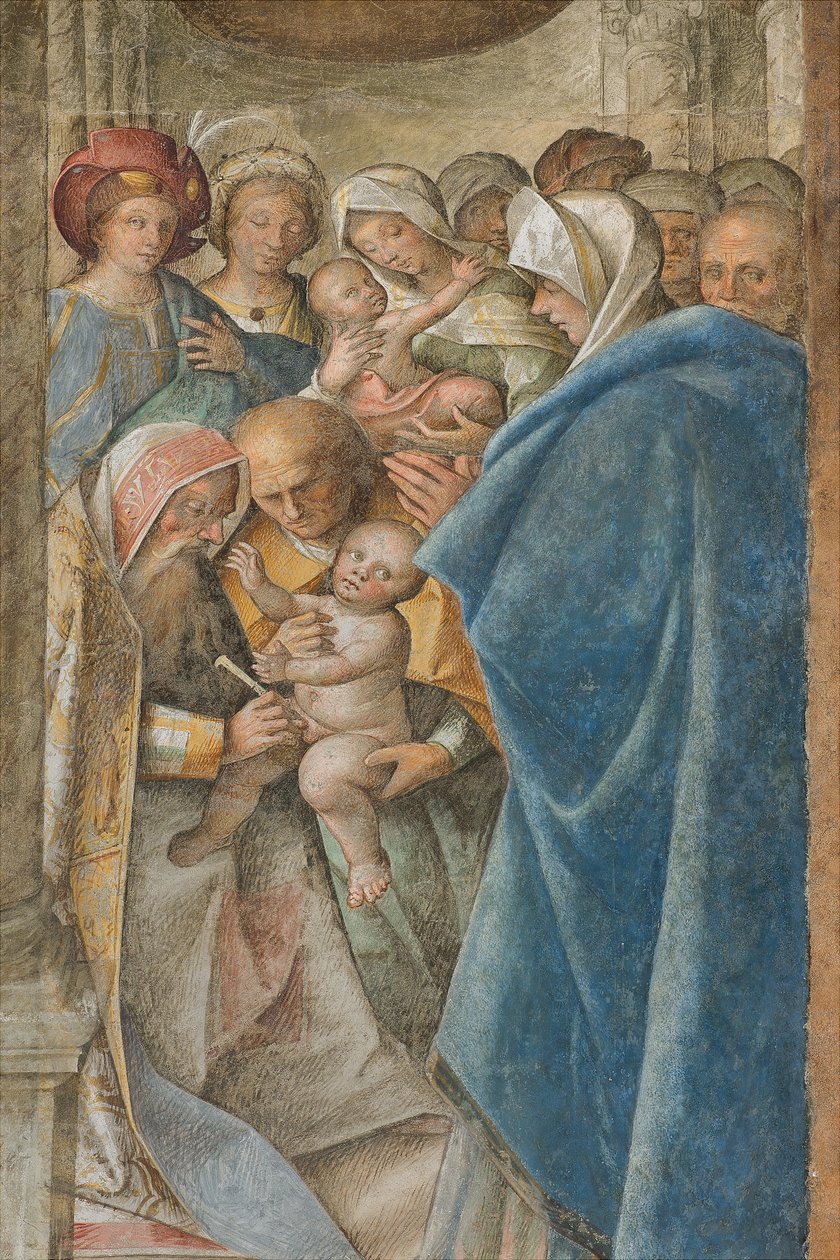 Central Aave, Fourth North Span, Circumcision, Boccaccio Boccaccino 1516-17, Detail od Boccaccio Boccaccino