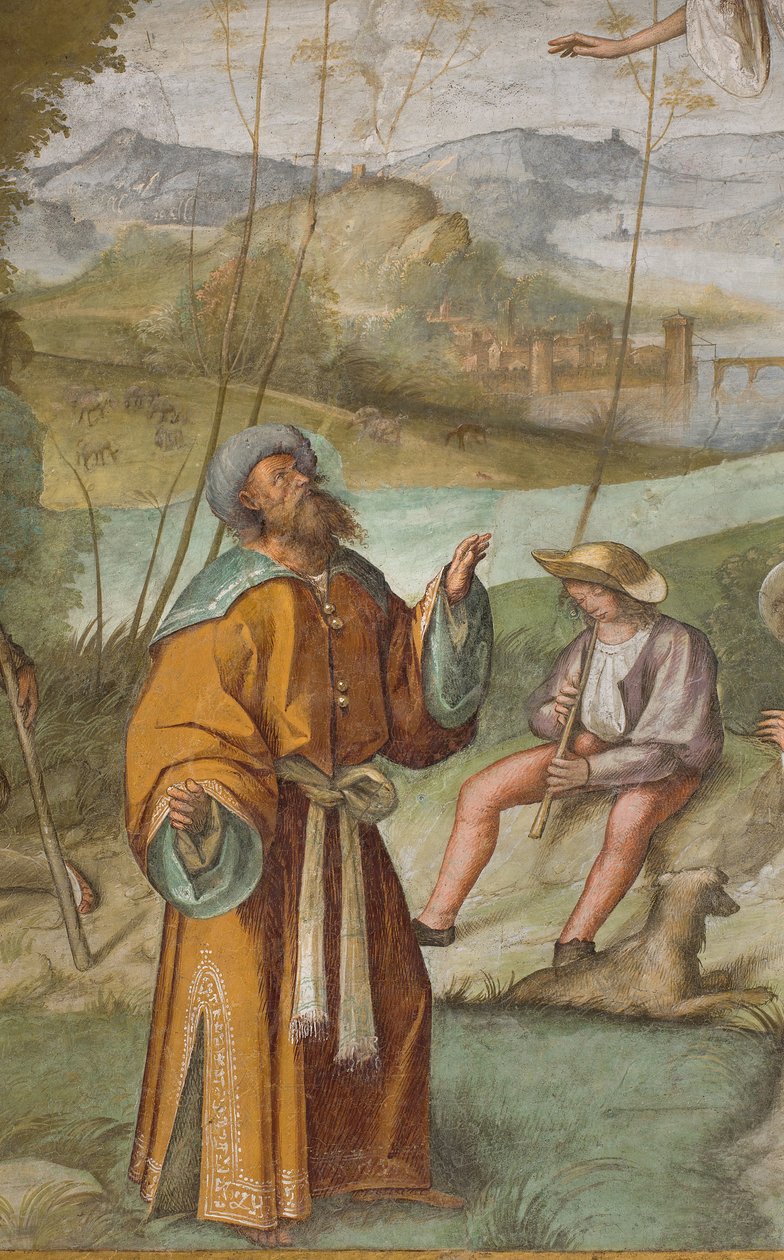 Central Aisle, First North Span, Oznámení pro Gioacchino, Boccaccio Boccaccino 1514-15, Detail od Boccaccio Boccaccino