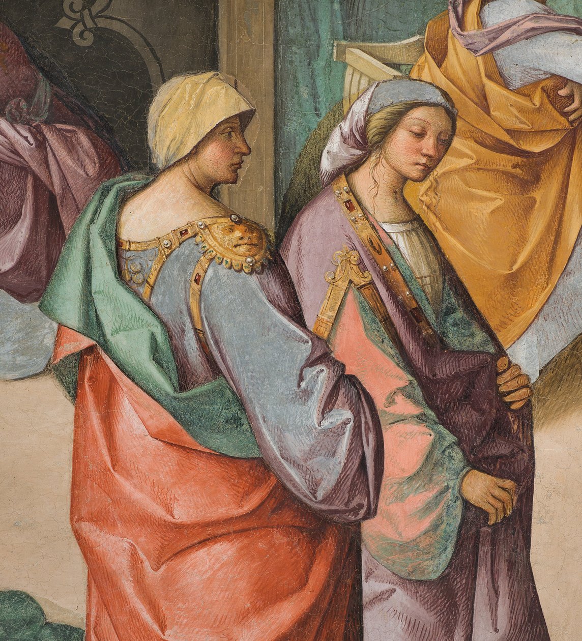 Central Nave, Second North Span, Birth of the Virgin, Boccaccio Boccaccino 1514-15, Detail od Boccaccio Boccaccino
