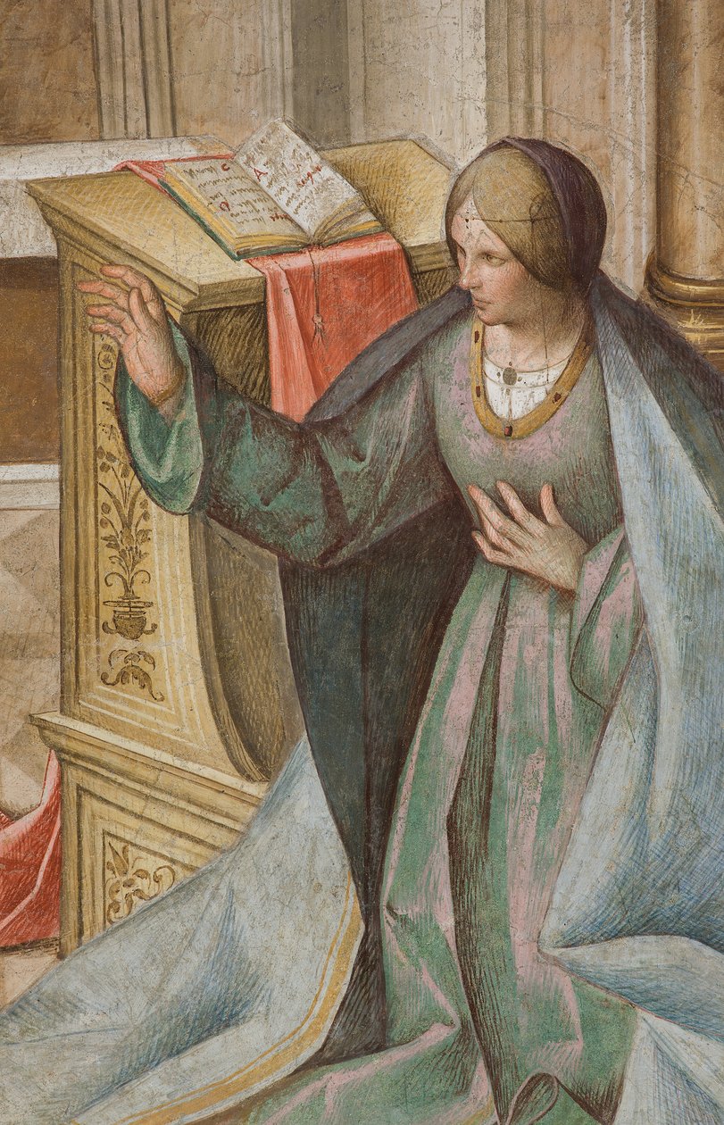 Central Nave, Third North Span, Annunciation, Boccaccio Boccaccino 1516-17, Detail od Boccaccio Boccaccino