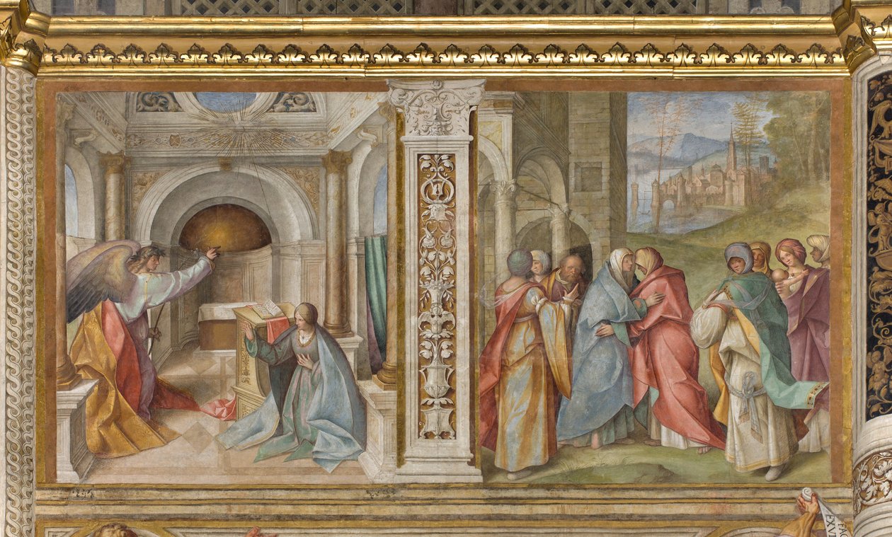 Centrální loď, Třetí severní pole, Zvěstování, Navštívení, Boccaccio Boccaccino 1516-17 od Boccaccio Boccaccino