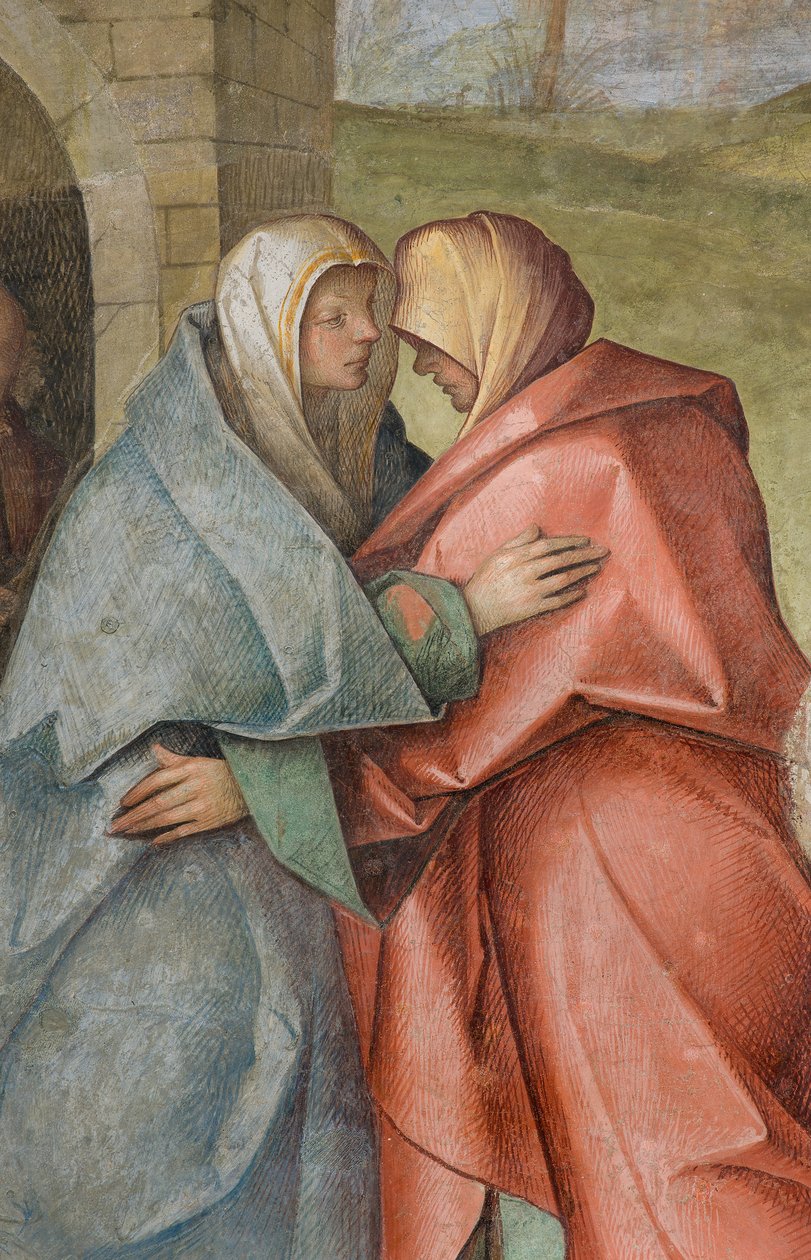 Central Nave, Third North Span, Visitation, Boccaccio Boccaccino 1516-17, Detail od Boccaccio Boccaccino
