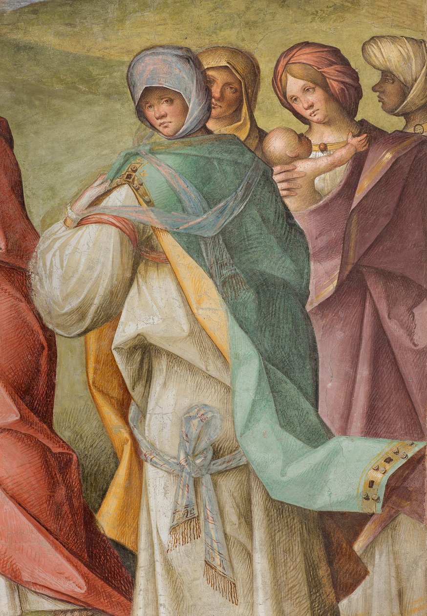 Central Nave, Third North Span, Visitation, Boccaccio Boccaccino 1516-17, Detail od Boccaccio Boccaccino