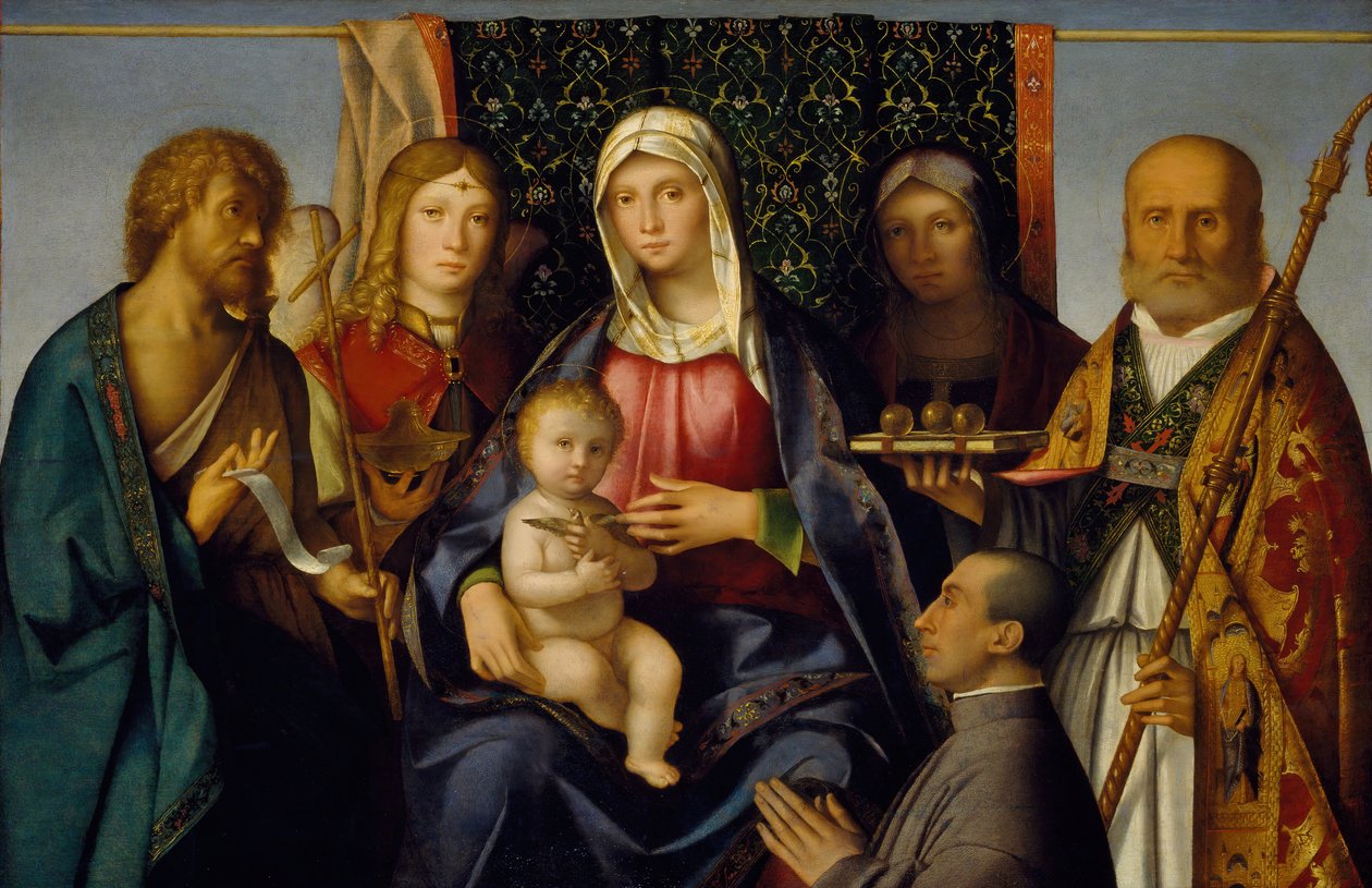 Panna a dítě se svatými a dárcem, 1505-1515. od Boccaccio Boccaccino