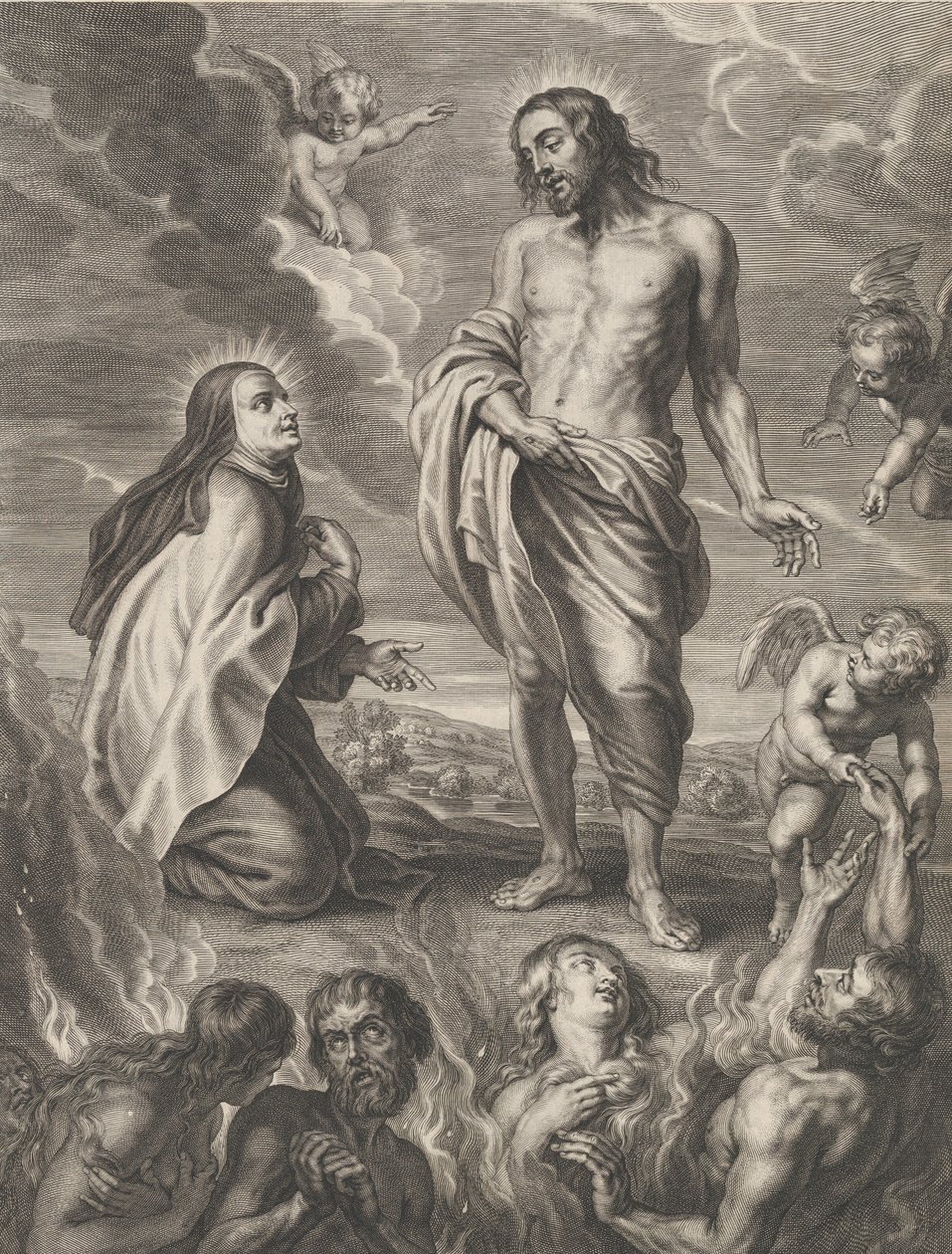 Svatá Tereza z Avily se přimlouvá za Bernardina de Mendoza, ca. 1640-59. od Boetius Adams Bolswert