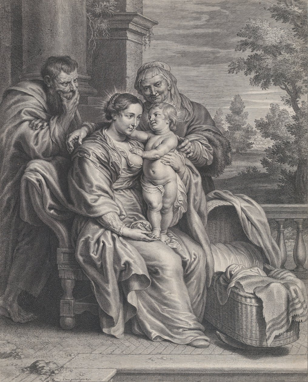 Svatá rodina se svatou Annou, ca. 1625-35. od Boetius Adams Bolswert