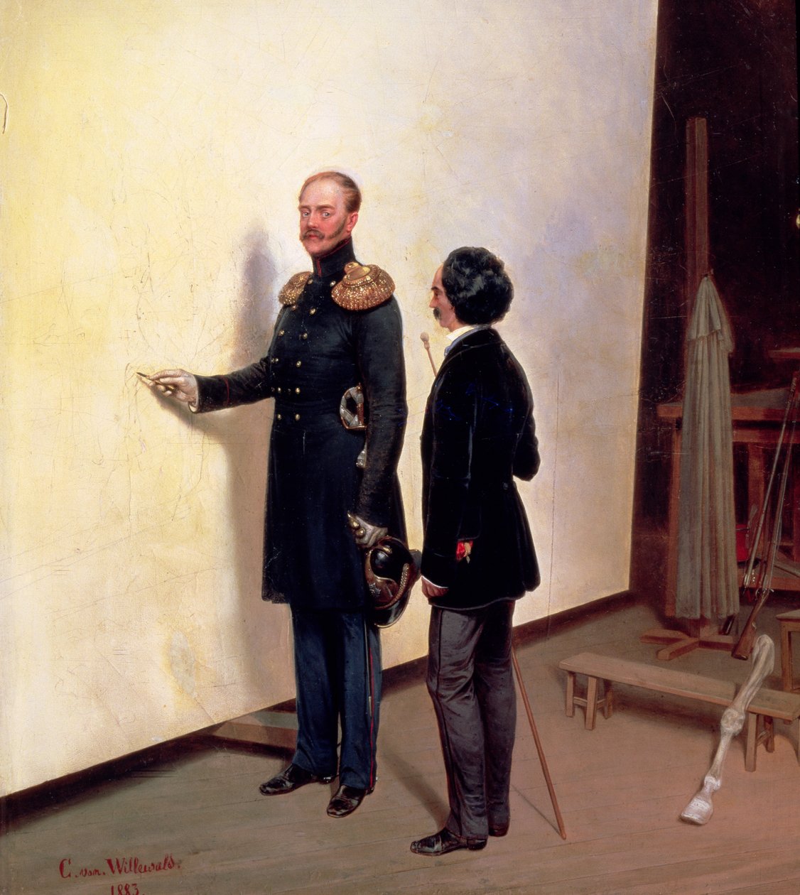 Car a umělec - Nikolaj I. (1796-1855) v umělcově ateliéru, 1883 od Bogdan Pavlovich Villeval