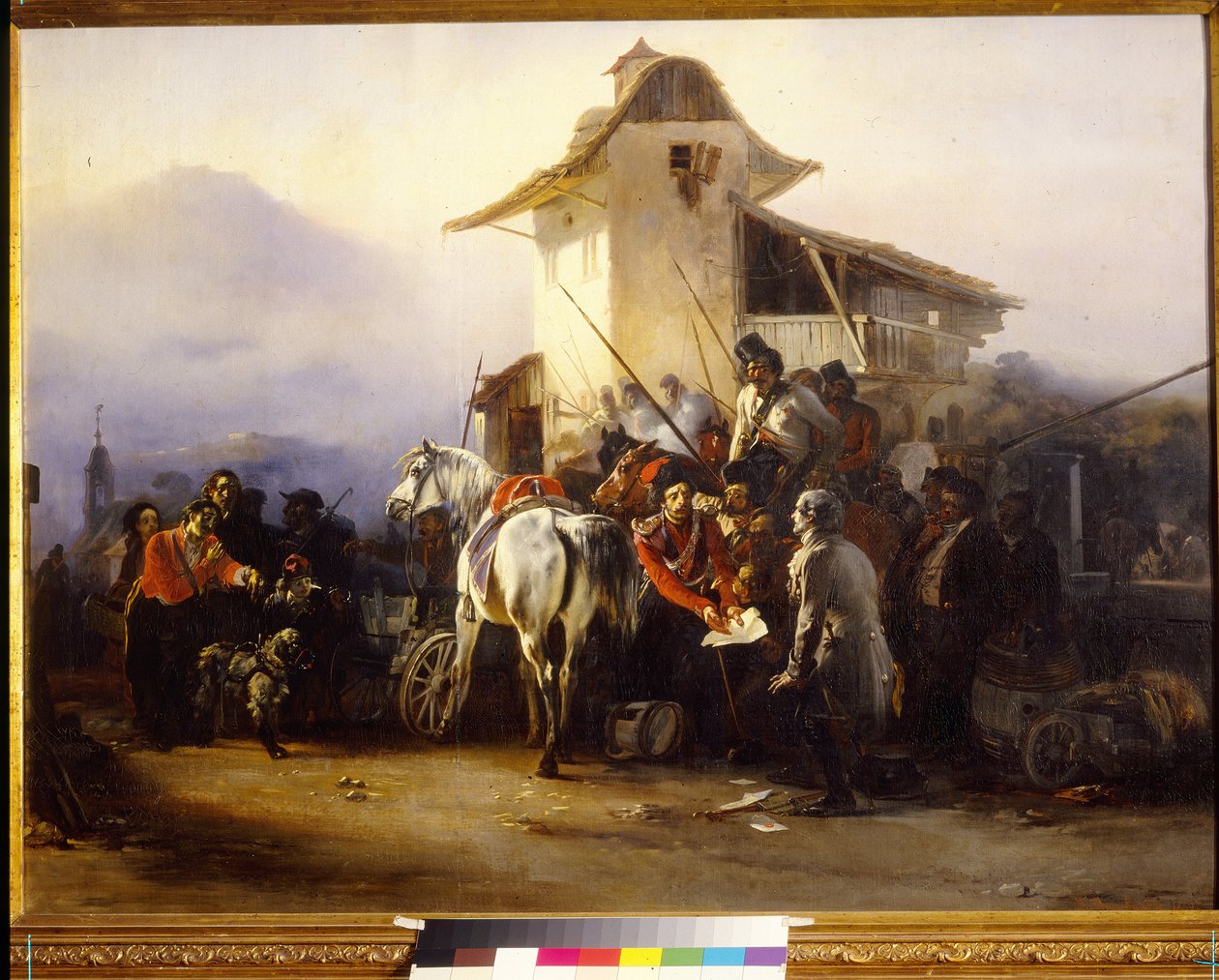 Zatčení špióna. Obraz Gottfried (Bogdan Pavlovich) Willewalde (1818-1903), olej na plátně od Bogdan Willewalde