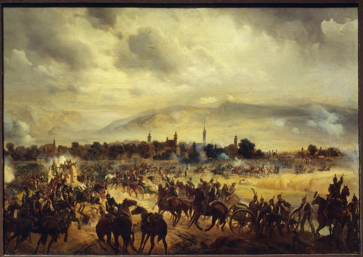 A Scene from the War of Independence in Hungary in 1849. (Scene of The War of Independence in Hungary on 1849). Obraz Gottfrieda (Bogdan Pavlovich) Willewalde (1818-1903), olej na dřevě od Bogdan Willewalde