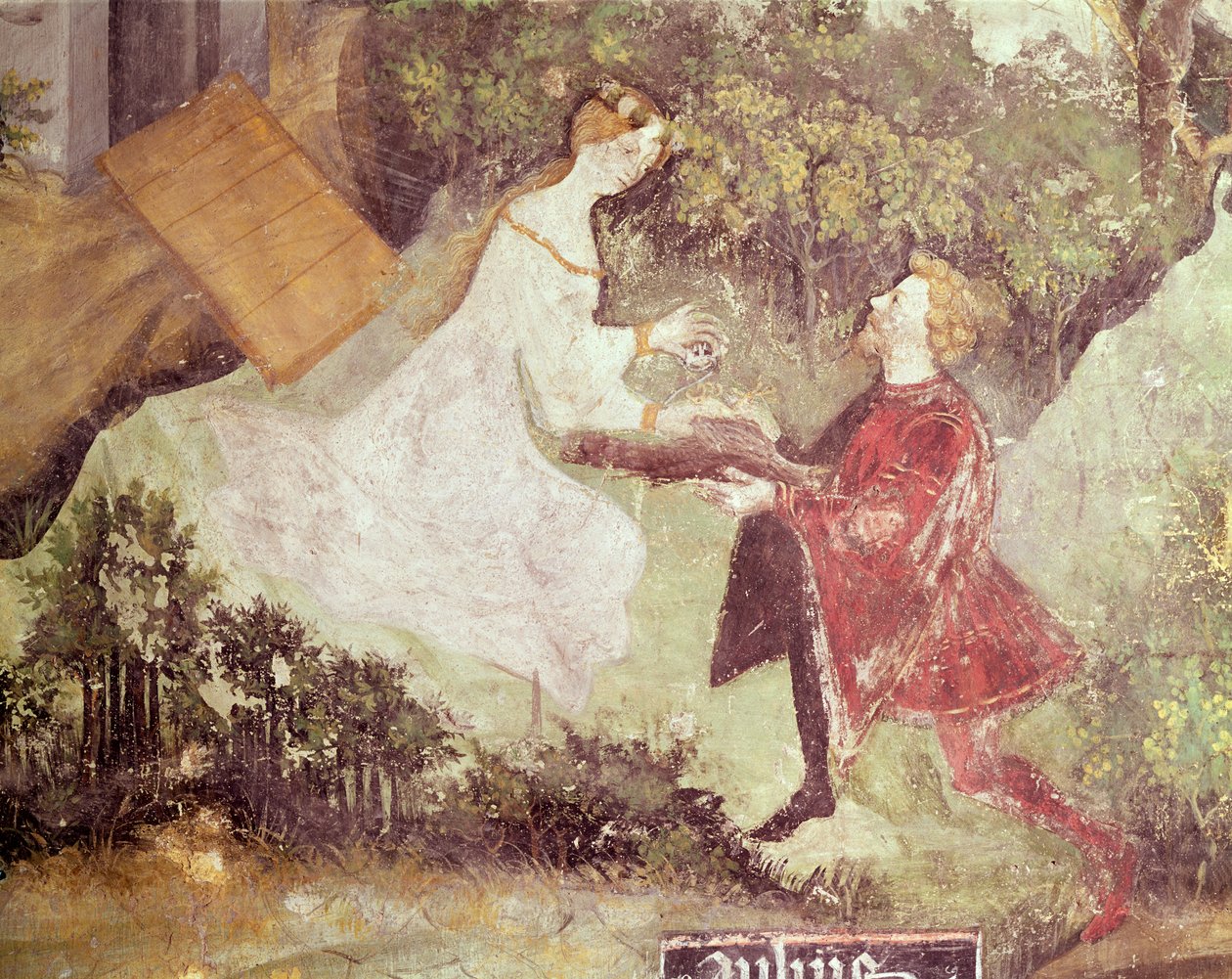 Měsíc červenec, detail páru, cca 1400 od Bohemian School
