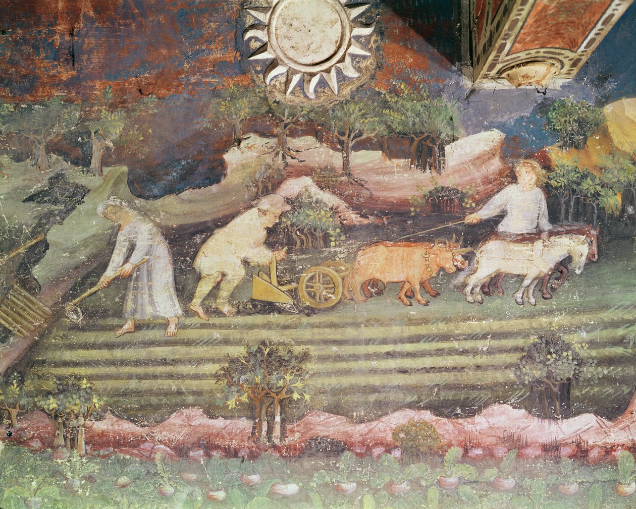 Měsíc září, detail orby, cca 1400 od Bohemian School