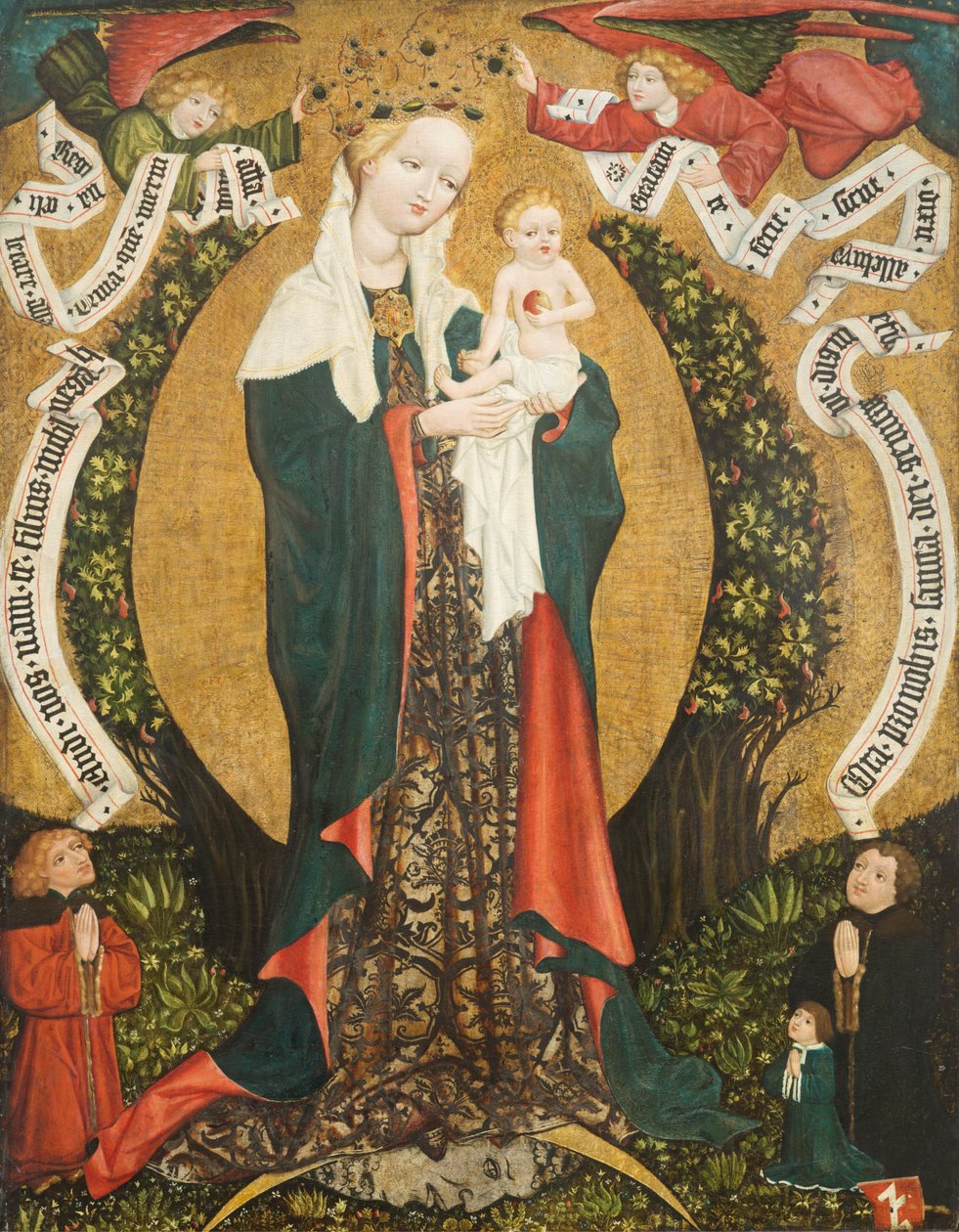 Panna s dítětem na půlměsíci z Deštné, kolem 1450 (tempera na dřevě) od Bohemian School
