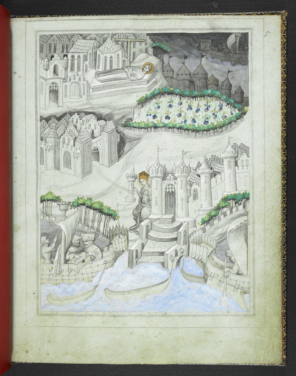 Přidat 24189, f.5r, Ostrov Kypr, z „Picture Book of Sir John Mandeville